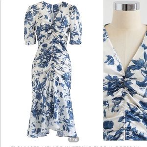 CHICWISH FLOUNCED DRAWSTRING FLORAL DRESS (NWOT)